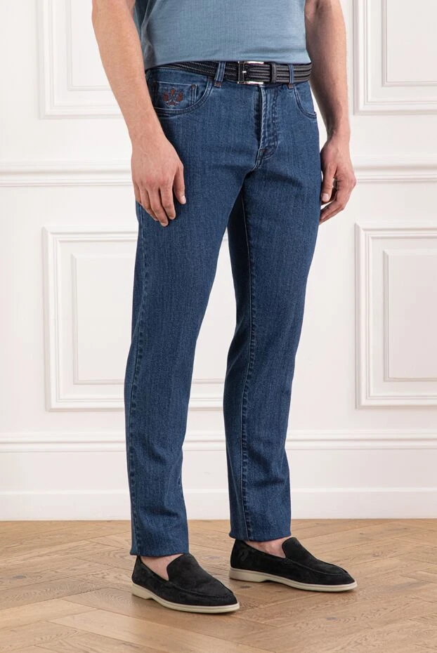 Scissor Scriptor straight jeans in deep blue with expressive seams 189731 - photo 3