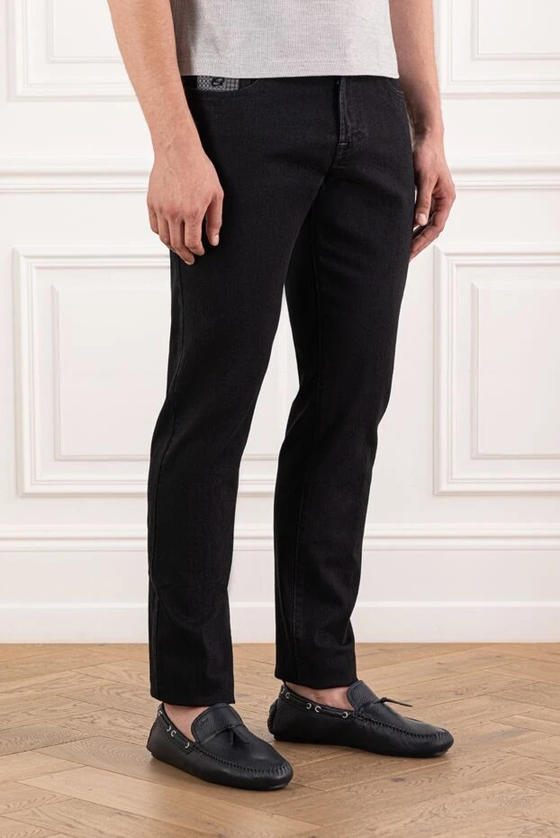 Scissor Scriptor black denim with hooks on the back pockets and a signature tab with a button 189736 - photo 3