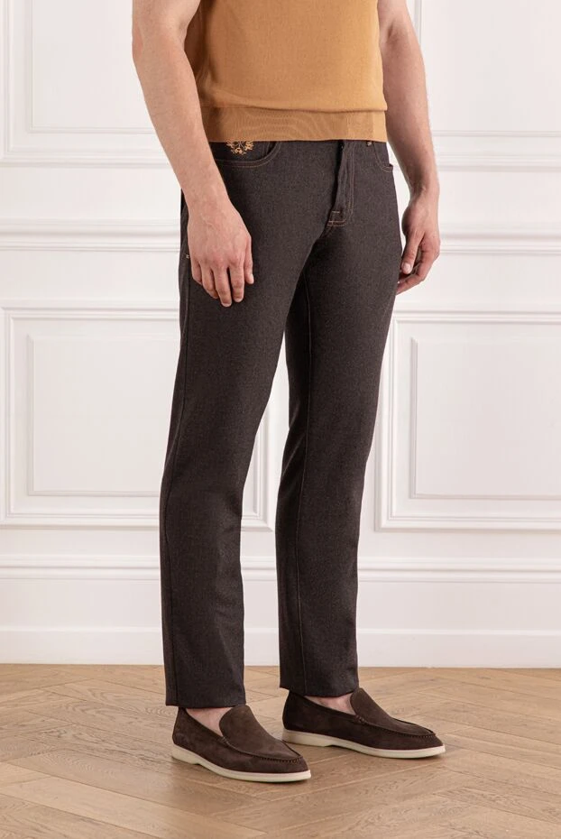 Scissor Scriptor straight jeans in dark chocolate with embroidered logo 189742 - photo 3