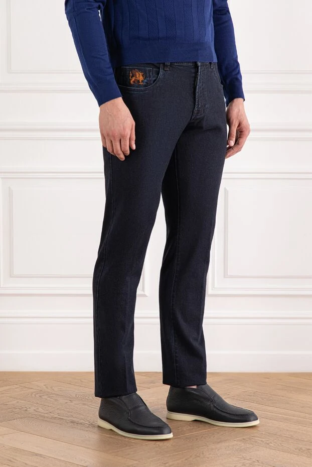 Scissor Scriptor classic jeans in dark indigo with embroidered crest 189744 - photo 3