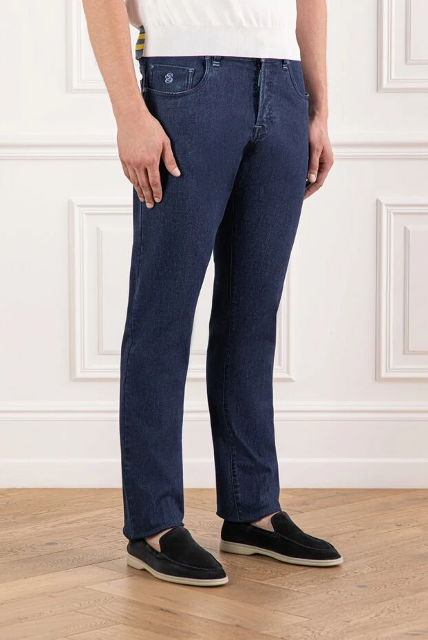 Scissor Scriptor straight leg men's jeans with discreet trim and embroidered symbol 189745 - photo 3