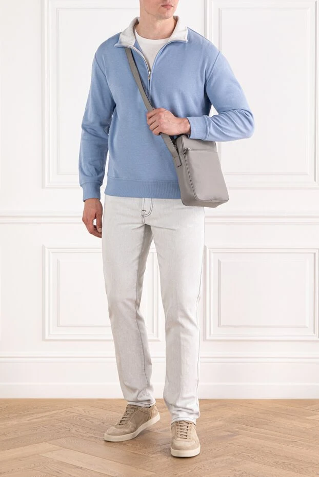 Scissor Scriptor белые джинсы с чёрной фурнитурой и контрастной строчкой 189748 - фото 2