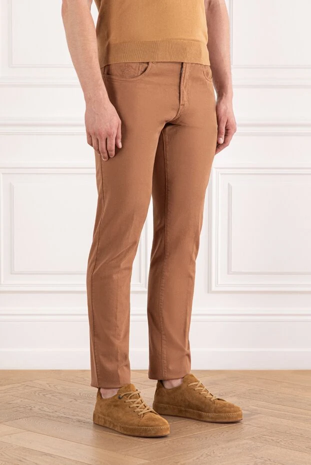 Scissor Scriptor cotton brown jeans with added elastane and signature pocket trim 189752 - photo 3