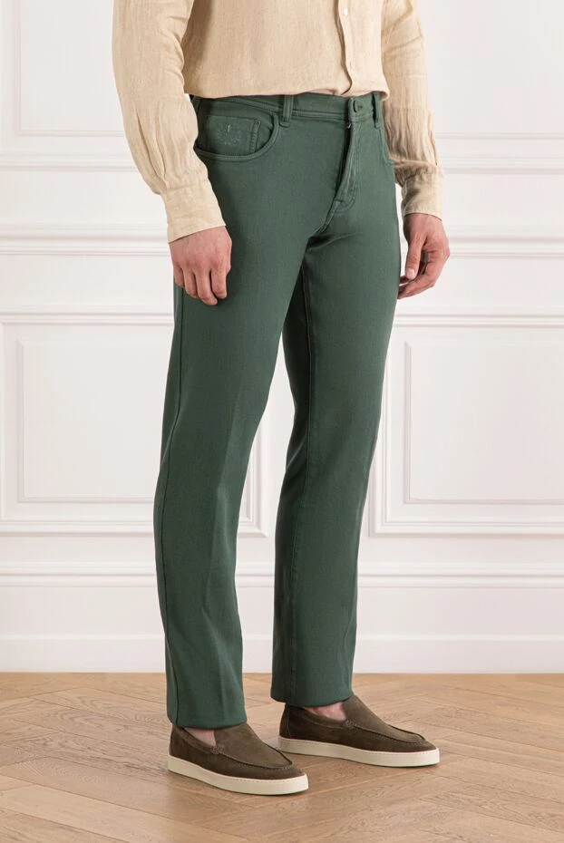 Scissor Scriptor straight leg jeans in green denim with stretch effect 189754 - photo 3