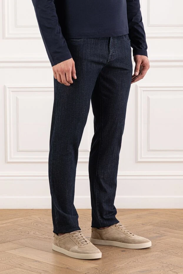 Scissor Scriptor deep dark blue jeans made from quality denim without contrast or decoration 189757 - photo 3