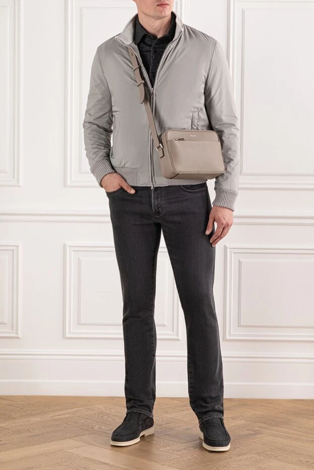 Scissor Scriptor dark grey denim jeans with checkered patch 189758 - photo 2