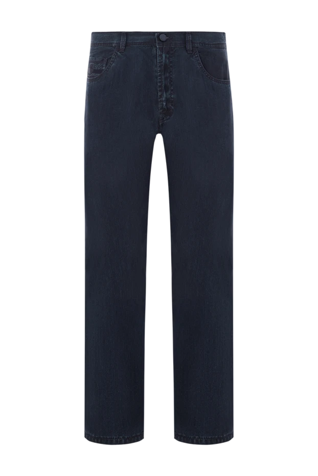Scissor Scriptor dark blue soft denim jeans with tinted pockets and patch 189786 - photo 1