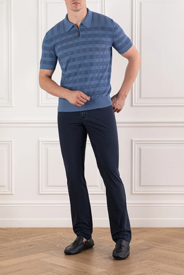 Scissor Scriptor dark blue soft denim jeans with tinted pockets and patch 189786 - photo 2