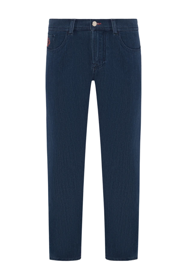Scissor Scriptor indigo jeans with bright red stitching and branded patch 189788 - photo 1
