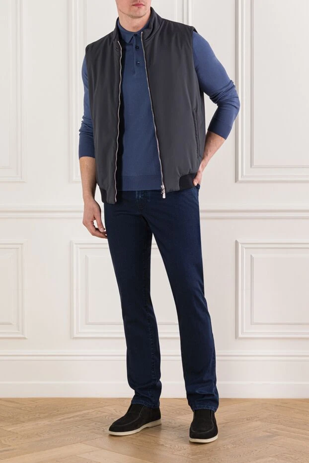 Scissor Scriptor dark blue jeans with contrasting red stitching 189794 - photo 2