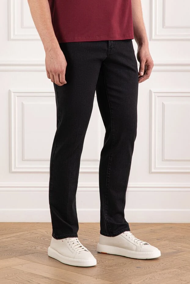 Scissor Scriptor dark blue trousers with elastic waistband and back flaps 189810 - photo 3