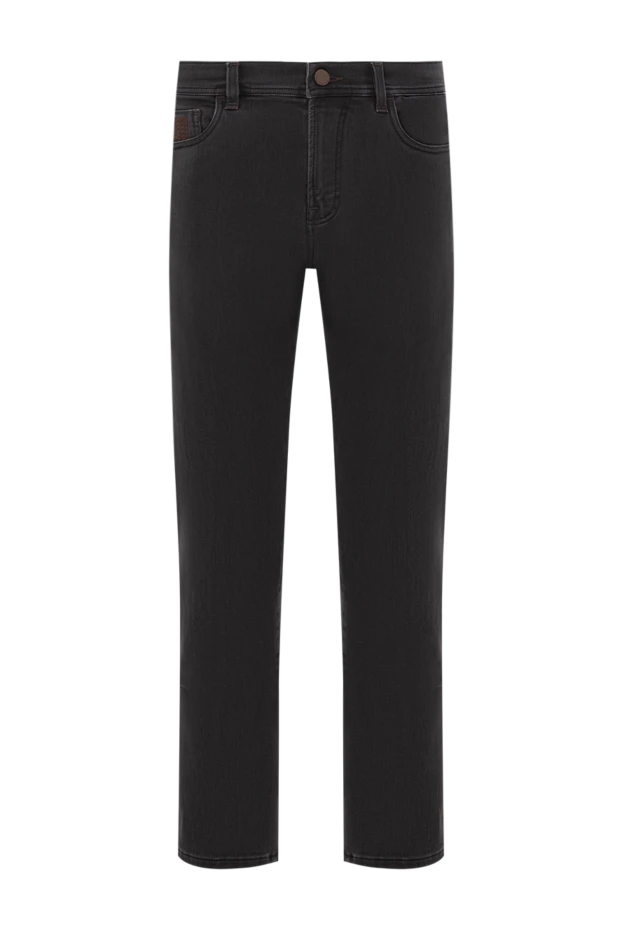 Scissor Scriptor black men's jeans made of stretch denim with branded trim 189812 - photo 1