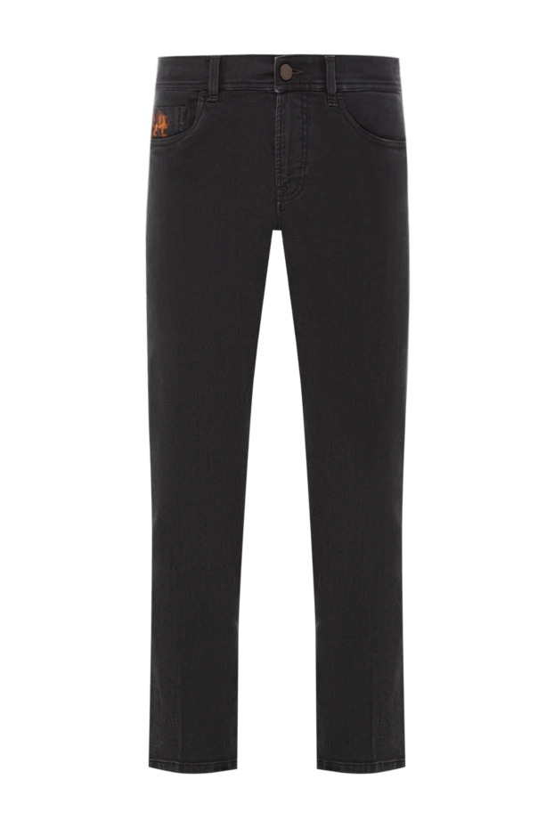 Scissor Scriptor tapered black jeans with orange embroidery and embossed crest 189813 - photo 1