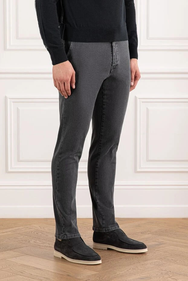 Scissor Scriptor graphite cotton jeans with elastic waistband and drawstring 189843 - photo 3