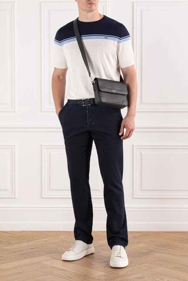 Scissor Scriptor dark blue jeans with elastic waistband and decorative stitching 189855 - photo 2