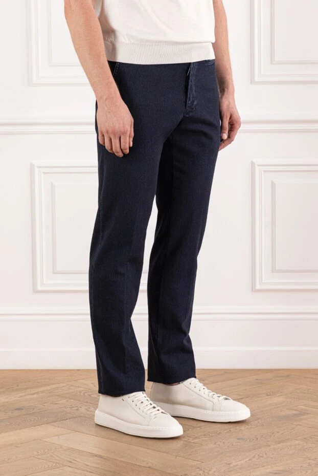 Scissor Scriptor dark blue jeans with elastic waistband and decorative stitching 189855 - photo 3