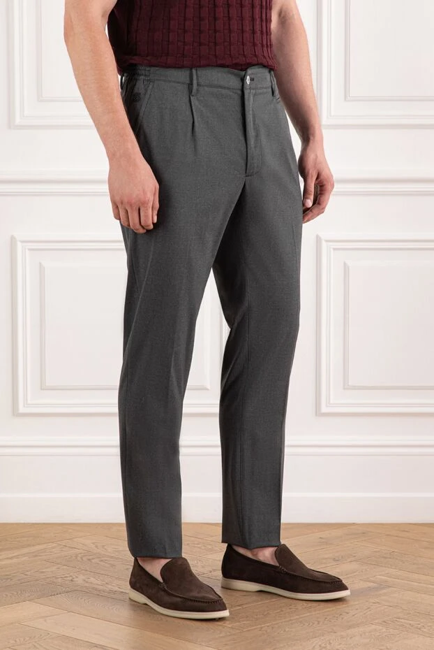 Scissor Scriptor классические тёмно-серые брюки из мягкой шерстяной ткани с защипами 189862 - фото 3