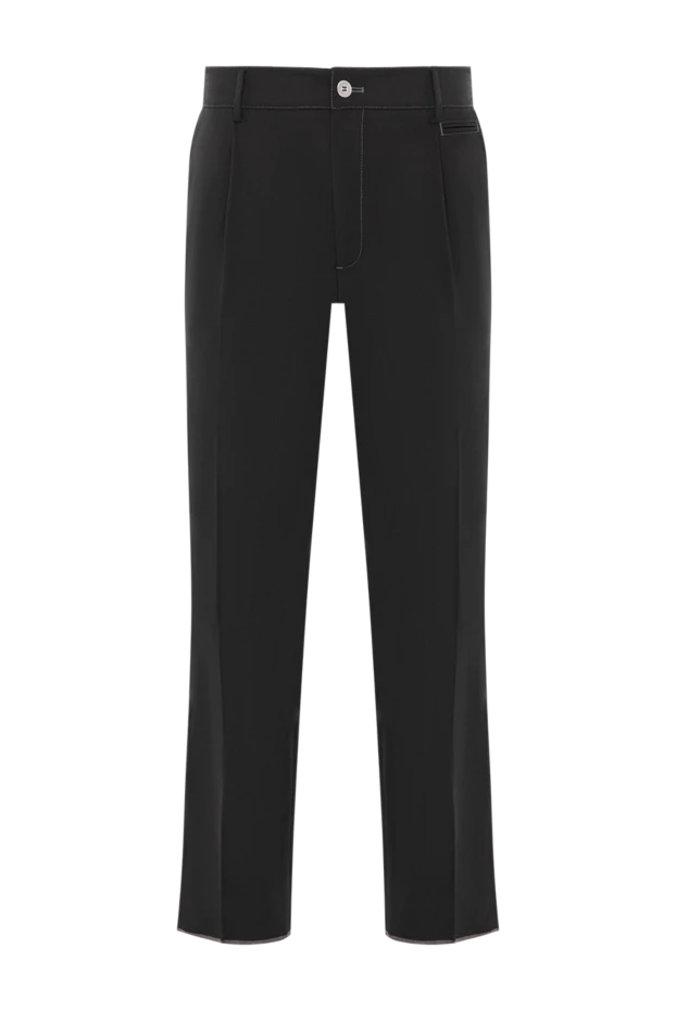 Scissor Scriptor slim fit men's trousers in black wool with expressive stitching 189863 - photo 1