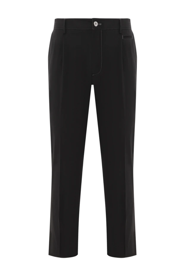 Scissor Scriptor men's trousers of a strict silhouette made of thick black wool 189864 - photo 1