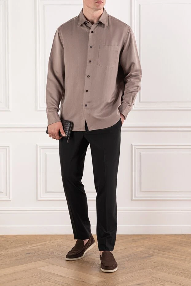 Scissor Scriptor men's trousers of a strict silhouette made of thick black wool 189864 - photo 2