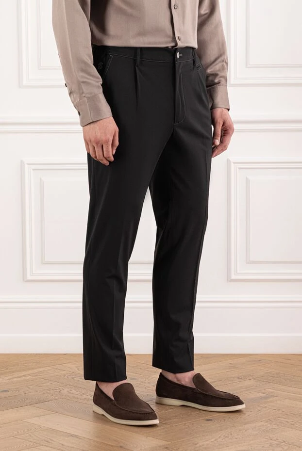 Scissor Scriptor men's trousers of a strict silhouette made of thick black wool 189864 - photo 3
