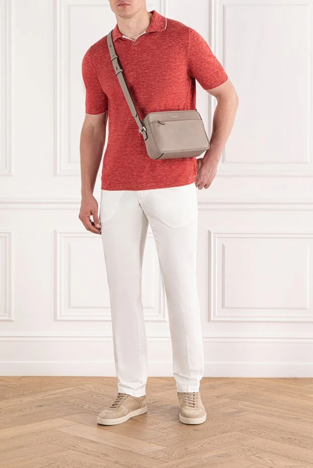 Scissor Scriptor прямые мужские брюки из эластичного хлопка в классическом белом цвете 189890 - фото 2