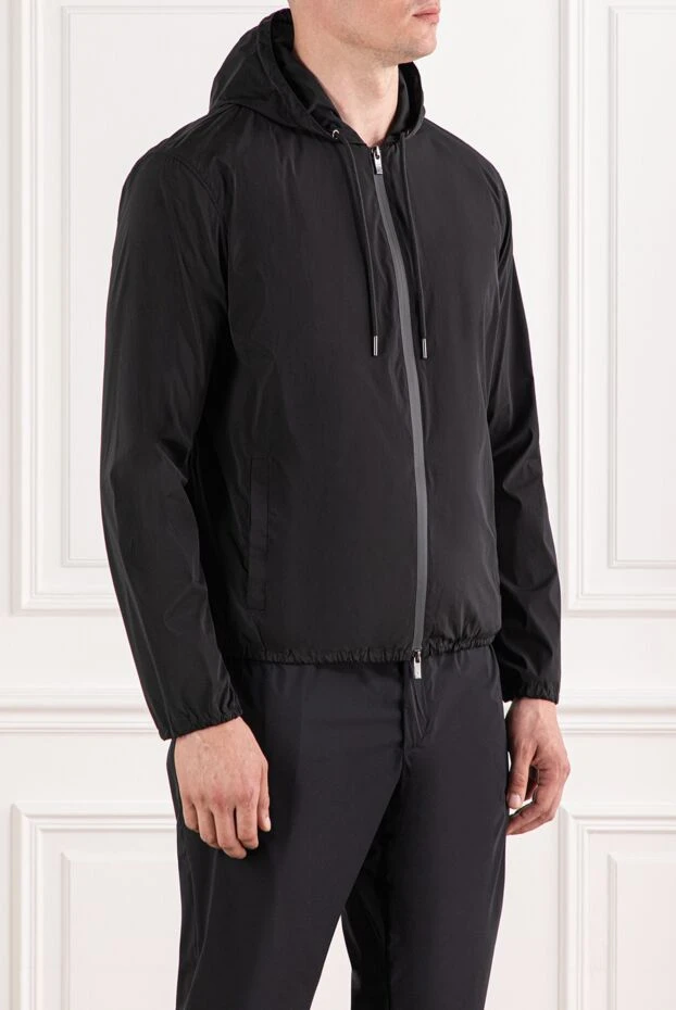 Tombolini lightweight black jacket with hood and front zip 189909 - photo 3