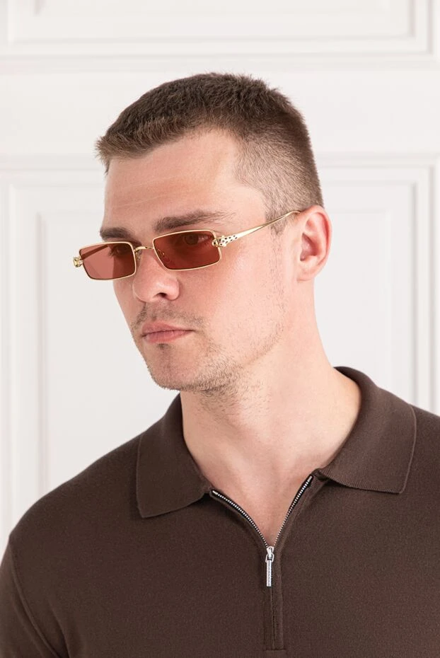 Cartier panthere sunglasses with metal frame and smooth gold trim 189913 - photo 2