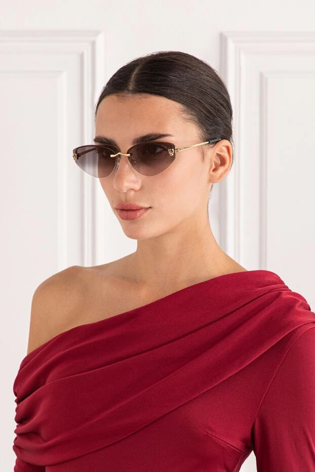 Cartier окуляри для захисту від сонця panthere без оправи фігурками пантери 189914 - фото 2