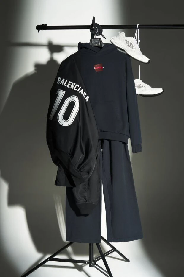 Balenciaga костюм чоловічий жіноча толстовка з проклеєною спинкою з брюками чорний 189930 - фото 2