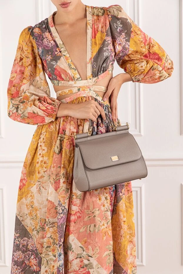Dolce & Gabbana велика сумка sicily з короткою ручкою бежева 189940 - фото 2