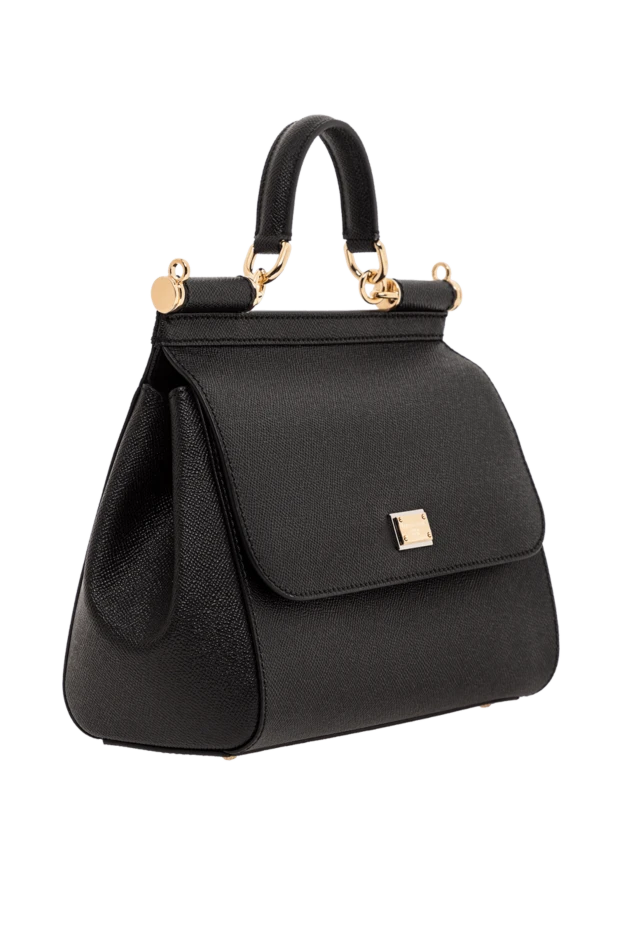 Dolce & Gabbana велика сумка sicily з короткою ручкою чорна 189941 - фото 2