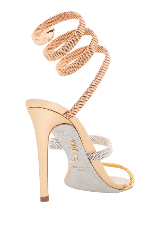 Rene Caovilla stiletto heel sandals with gold and silver weave and spiral lacing 189947 - photo 3