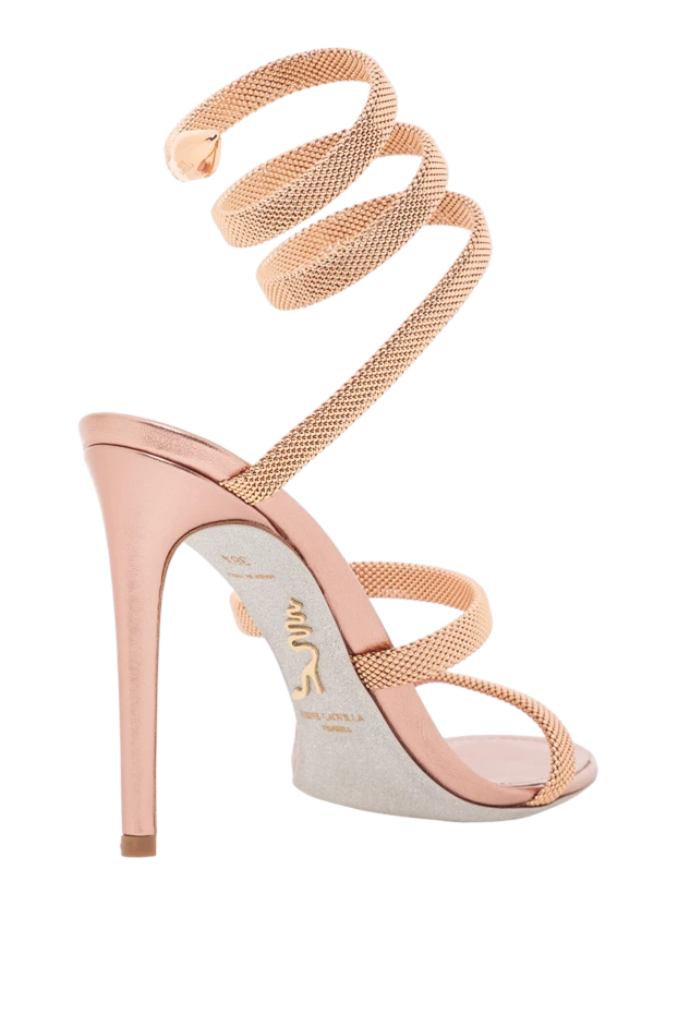Rene Caovilla elegant stiletto sandals with pink satin effect and spiral instep 189948 - photo 3