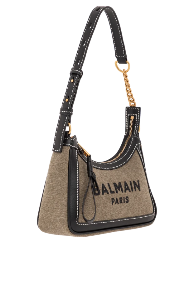 Balmain b-army canvas bag with khaki leather inserts for women 189953 - photo 3