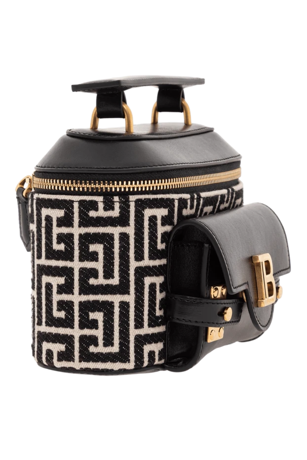 Balmain b-buzz vanity women's black & white logo & pattern tote bag 189955 - photo 3