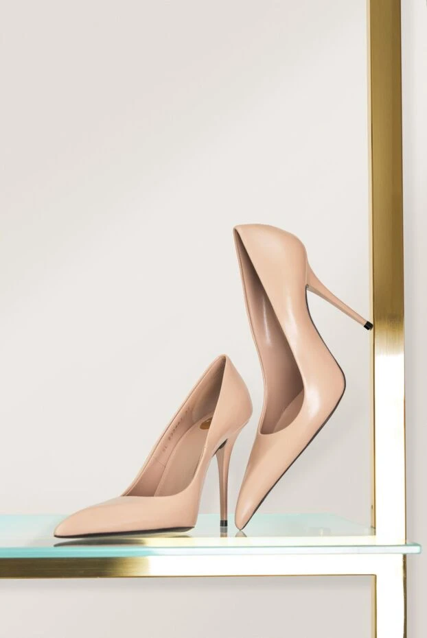 Saint Laurent elysee women's stiletto heels in beige smooth leather 189967 - photo 2