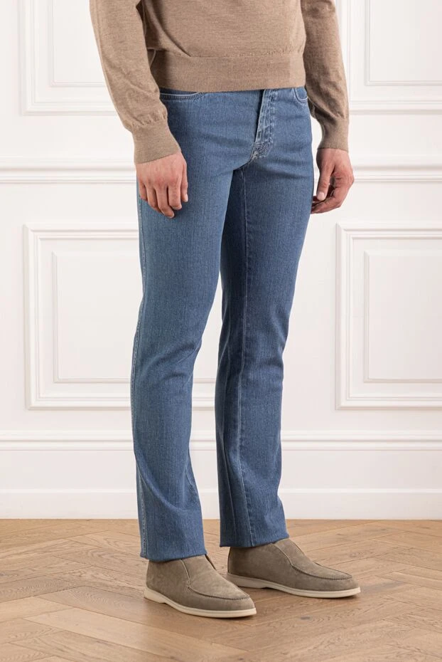 Brioni light blue stone washed jeans with signature label 189996 - photo 3