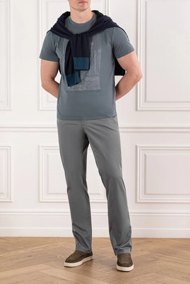 Brioni футболка с декоративной печатью в стиле текстильной фактуры 190062 - фото 2