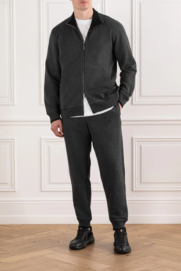 Brioni спортивний костюм з м'якого матеріалу у кольорі графіт 190068 - фото 2