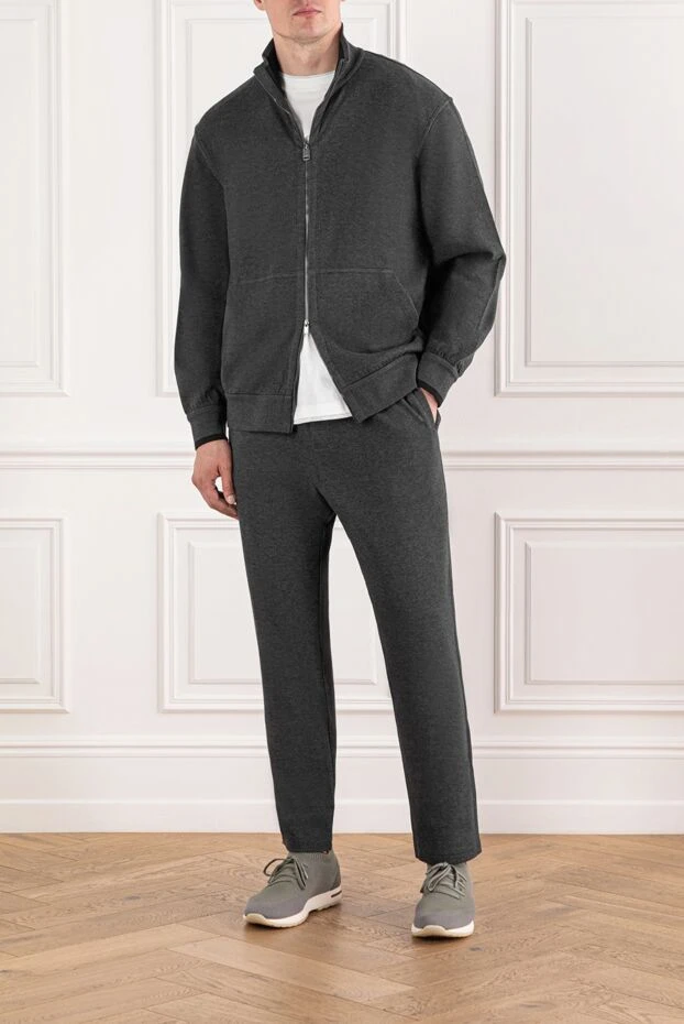 Brioni уютный спортивный костюм с эластичными манжетами и гладкой фактурой 190069 - фото 2