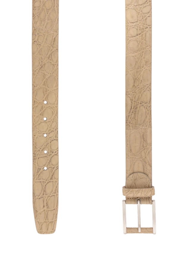 Cesare di Napoli belt made of matte crocodile leather in a light beige shade with a pronounced texture 190082 - photo 3