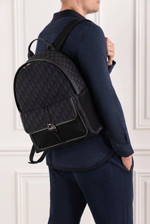 Dior рюкзак dior 8 из черного жаккарда мужской черный 190085 - фото 2
