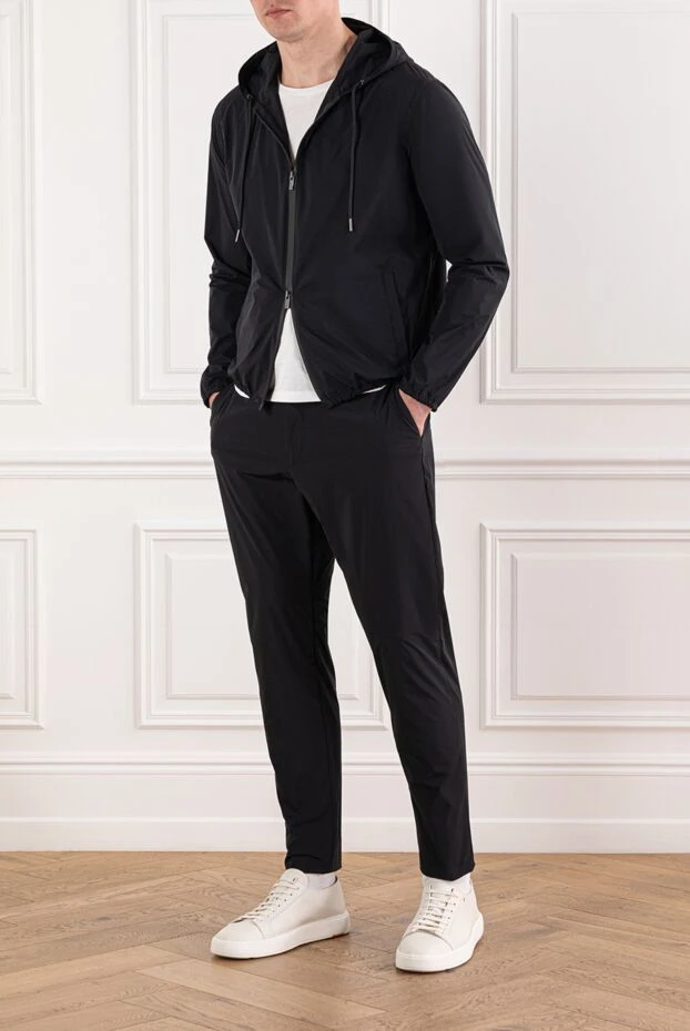 Tombolini black tracksuit with hood and zipper made of lightweight fabric 190098 - photo 2