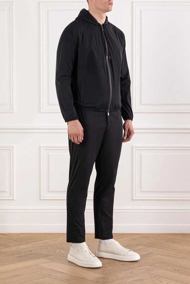 Tombolini black tracksuit with hood and zipper made of lightweight fabric 190098 - photo 3