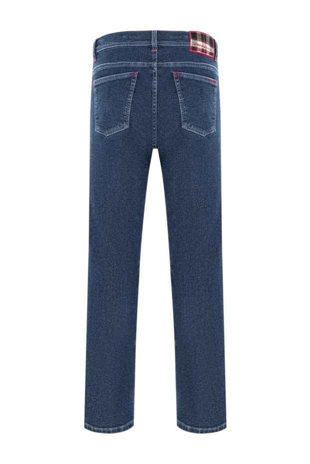 Scissor Scriptor темно-синие джинсы из хлопка и кашемира с красной отделкой и клетчатой нашивкой 190099 - фото 2