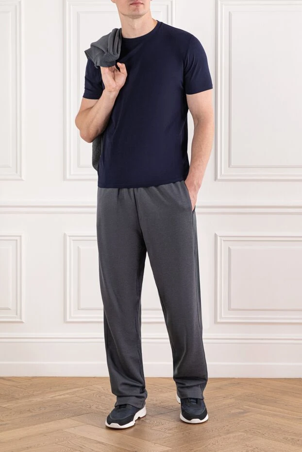 Cesare di Napoli cotton t-shirt in dark blue with minimalist design (markdown) 197959 - photo 2