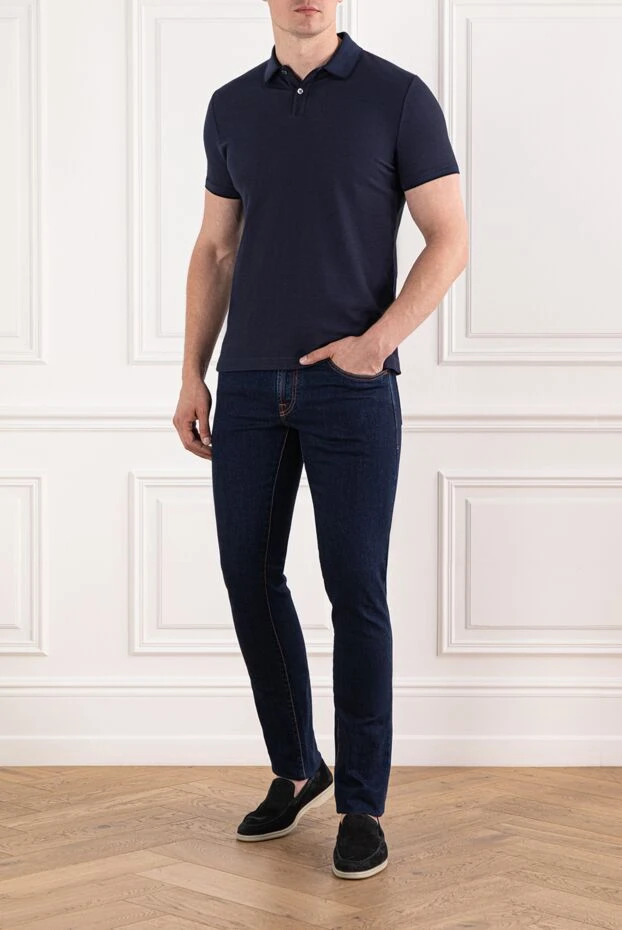 Loro Piana brentwood polo in stretch cotton pique with two-tone trim 190121 - photo 2