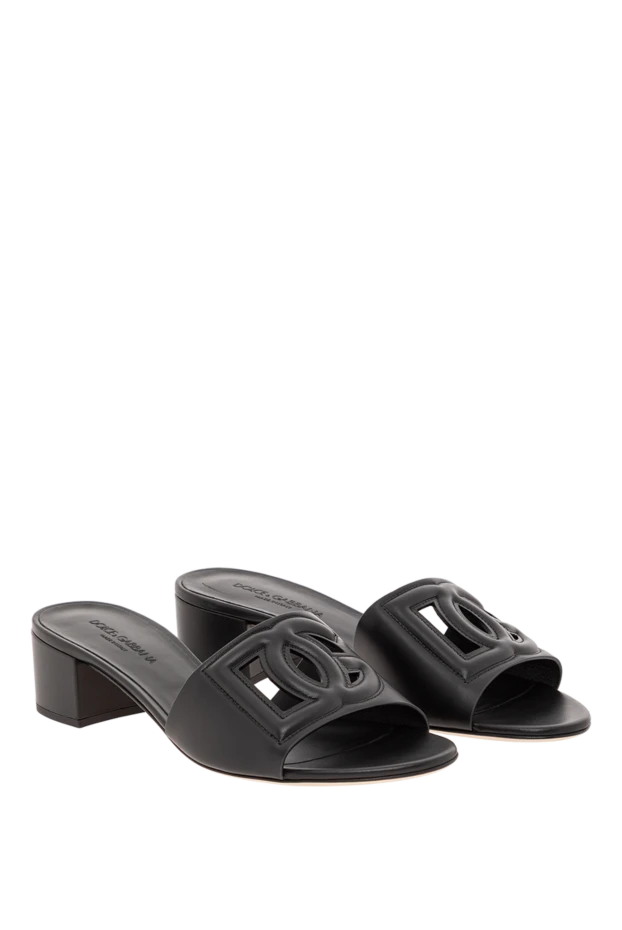 Dolce & Gabbana шльопанці bianca з телячої шкіри з логотипом dg 190127 - фото 3