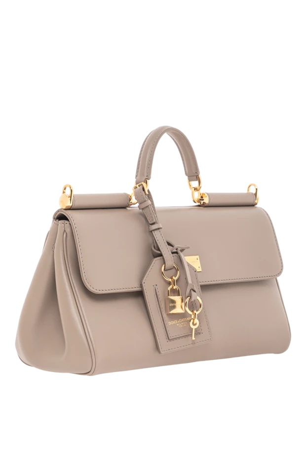 Dolce & Gabbana сумка my sicily з телячої шкіри plonge бежева жіноча 190130 - фото 3
